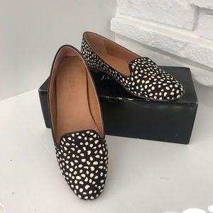 J. Crew Cora Leopard Calf Hair Loafers Sz 9.5